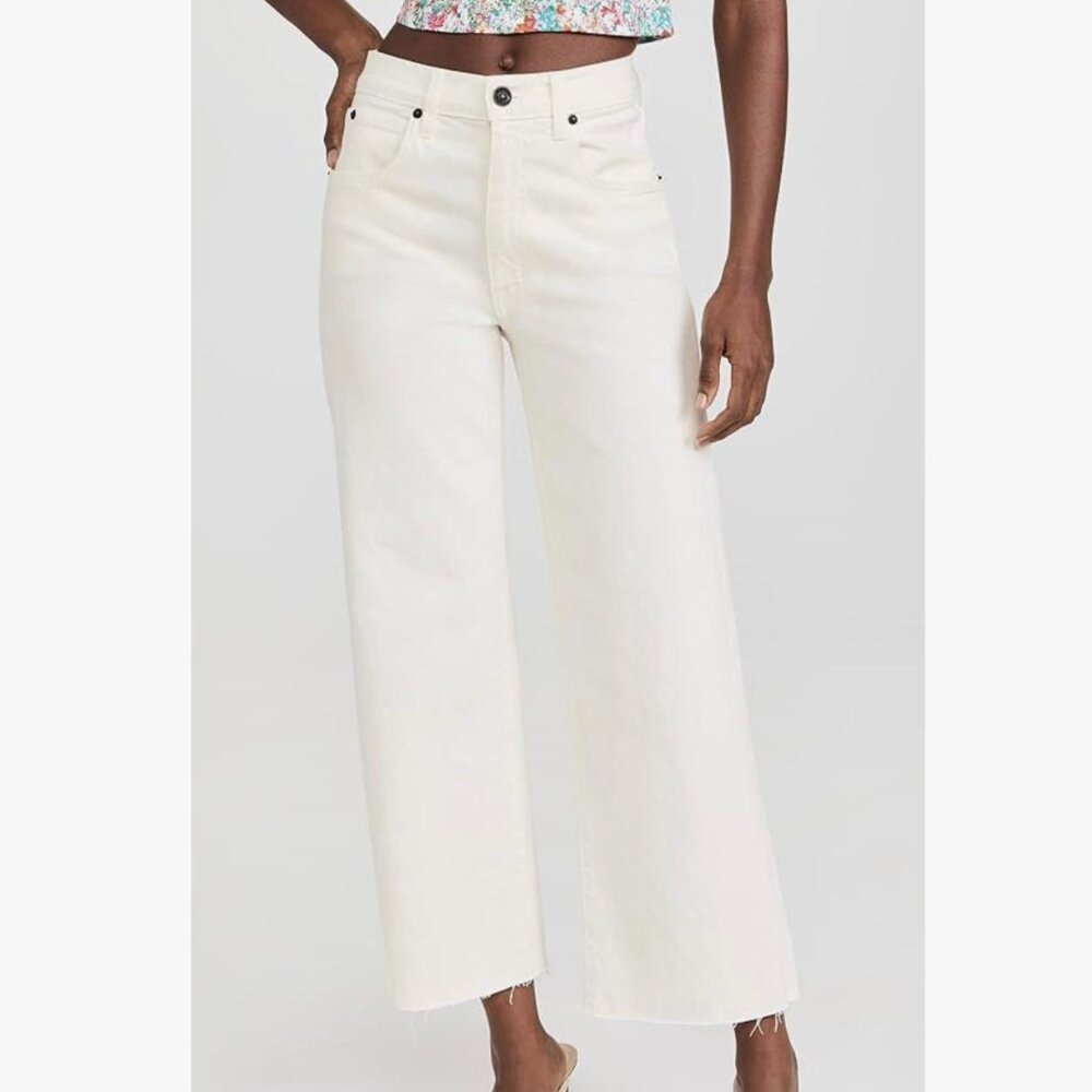SLVRLAKE Cream Wide Leg Jeans
